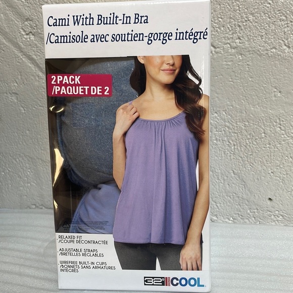 32 Degrees - 2 Pack Cami with Built-in Bra - Picture 4 of 4